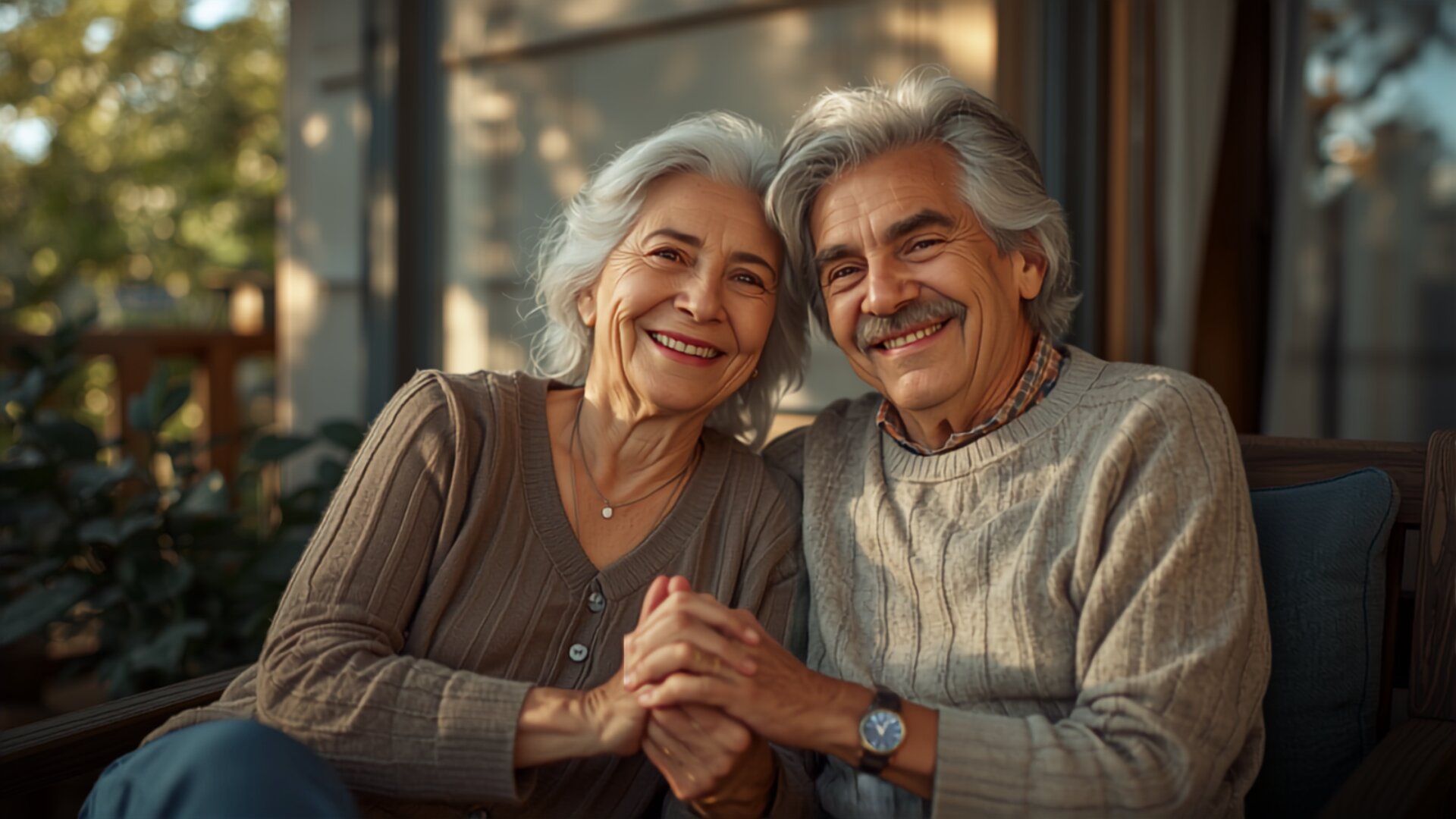 Senior couple at home